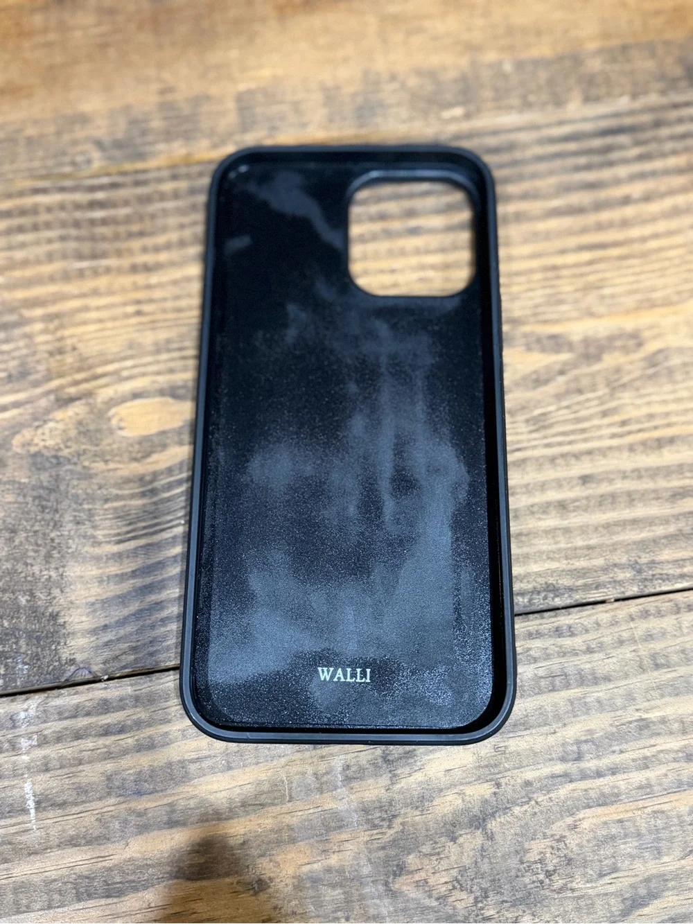Floral Black Phone Case with Brown Strap